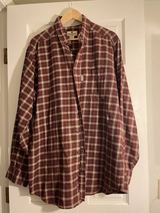Woolrich Other - Woolrich men's LT red plaid shacket 100% cotton grandpa gorpcore